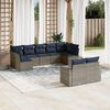 vidaXL Set Divani da Giardino 9 pz con Cuscini Grigio in Polyrattan