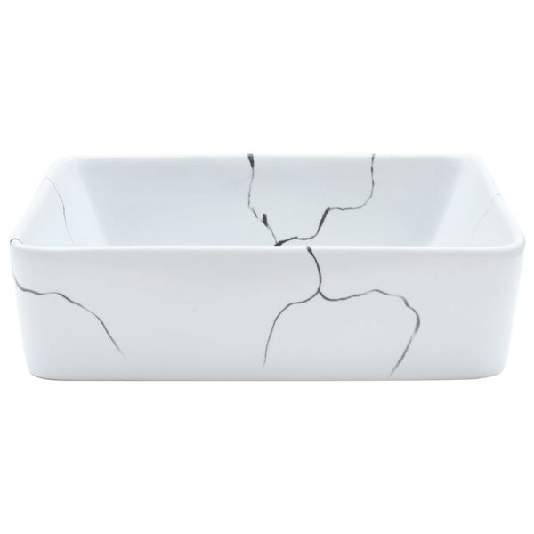 vidaXL Lavabo da Appoggio Bianco Rettangolare 46x35,5x13 cm Ceramica