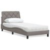vidaXL Letto con Materasso Tortora 80x200 cm in Tessuto
