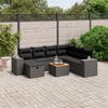 vidaXL Set Divani da Giardino con Cuscini 8 pz Nero in Polyrattan