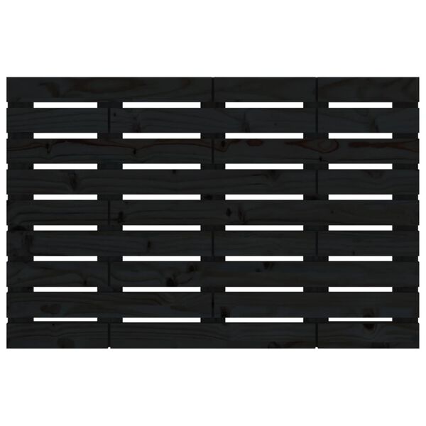 vidaXL Testiera da Parete Nera 81x3x63 cm in Legno Massello di Pino