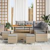 vidaXL Set Divano da Giardino con cuscino 9 pcs Beige Poly Rattan