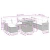 vidaXL Set Divani da Giardino 9 pz con Cuscini Nero Polyrattan Acacia