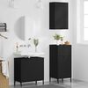 vidaXL Set di mobili per il bagno 3 pcs Nero Legno multistrato