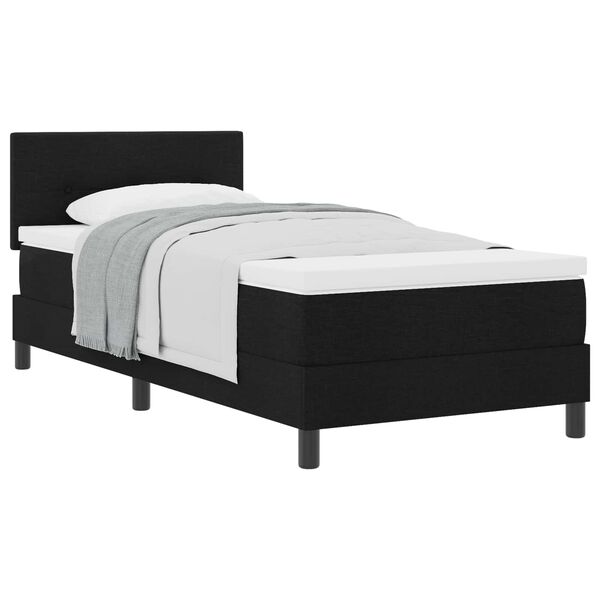 vidaXL Letto a molle con materasso Nero 90 x 190 cm Tessuto