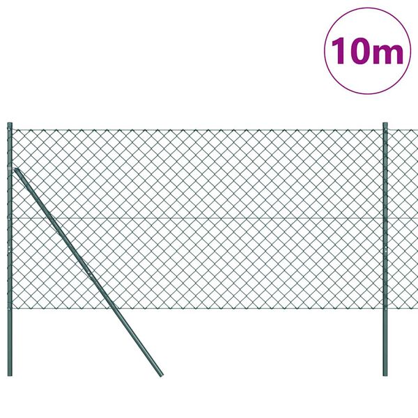 vidaXL Palo della recinzione Verde 10 x 1,2 m (maglie 60 x 60 mm)