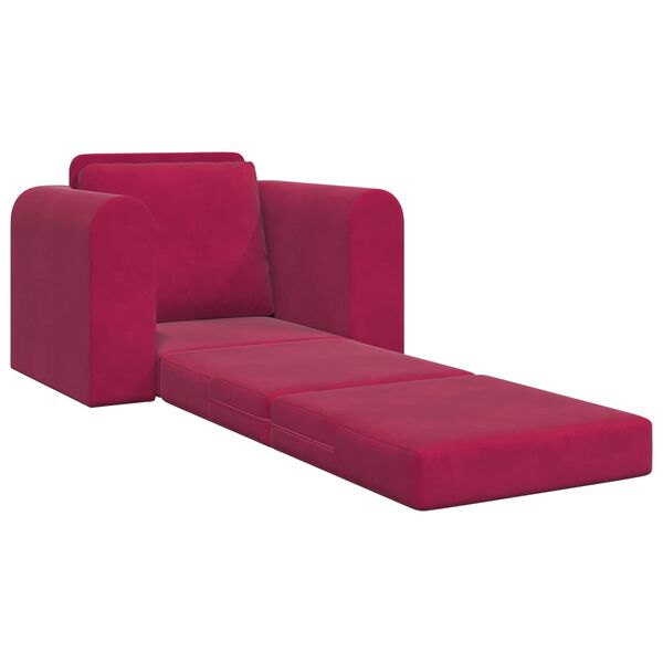 vidaXL Divano letto Rosso Vino 98 x 71 x 83 cm Velluto