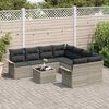 vidaXL Set Divano da Giardino 9 pcs Grigio chiaro Poly Rattan