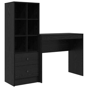 vidaXL Scrivania Rovere Nero 135,5 x 40 x 127 cm 2 pz