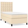 vidaXL Giroletto a Molle con Materasso Crema 100x200 cm in Tessuto