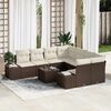 vidaXL Set Divano da Giardino 9 pcs Marrone e Crema polyrattan