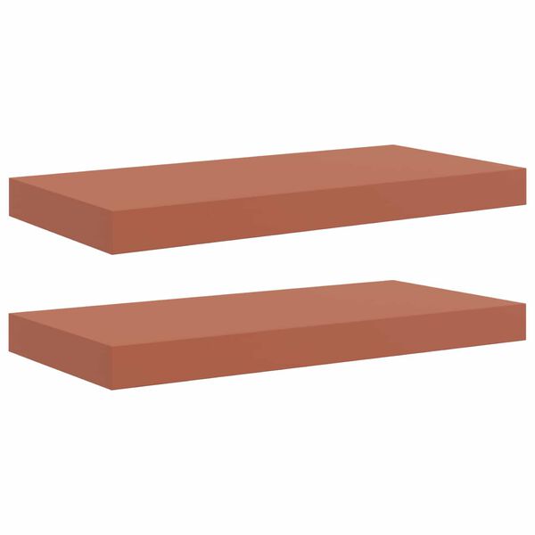 vidaXL Scaffale da parete 2 pcs Rosso 50 x 23 x 4 cm Legno multistrato