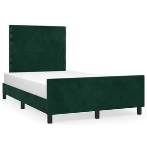 vidaXL Giroletto senza Materasso Verde Scuro 120x200 cm in Velluto
