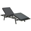 vidaXL Lettino Prendisole con Cuscino in Polyrattan Grigio