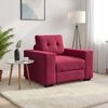 vidaXL Divano Sedia Rosso Vino 100x78x80 cm Velluto