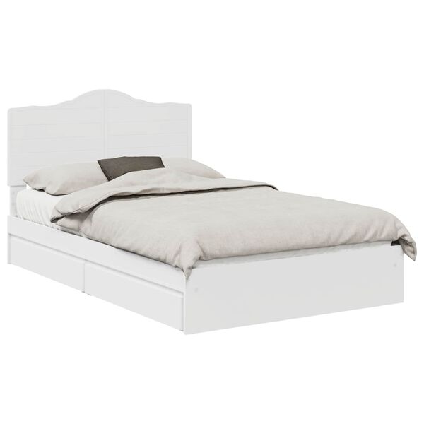 vidaXL Letto con Contenitore Bianco 135 x 190 cm Legno multistrato