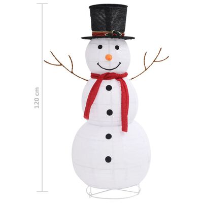 vidaXL Figura Natalizia Pupazzo di Neve a LED Tessuto Pregiato 120 cm