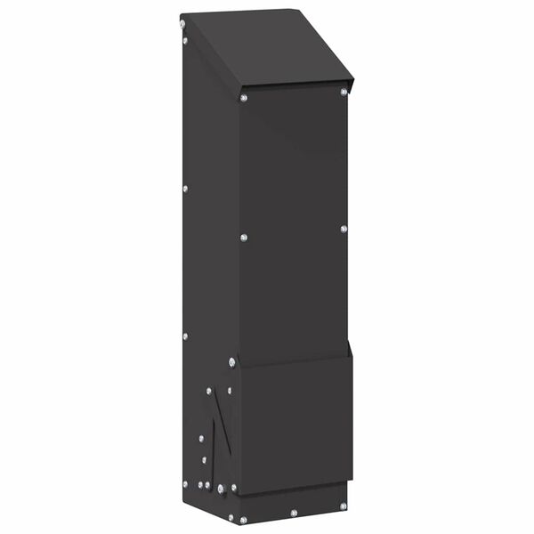 vidaXL Feeder per pollo Nero 13 x 12 x 51 cm Acciaio laminato a freddo