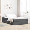 vidaXL Letto con contenitore e materasso Grigio scuro 120 x 190 cm