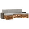vidaXL Set di divani da esterno 6 pz Naturale e Grigio Chiaro