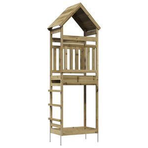vidaXL Torre da Gioco per Esterni Naturale Pino impregnato solido