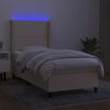 vidaXL Letto a Molle con Materasso e LED Crema 100x200cm in Tessuto