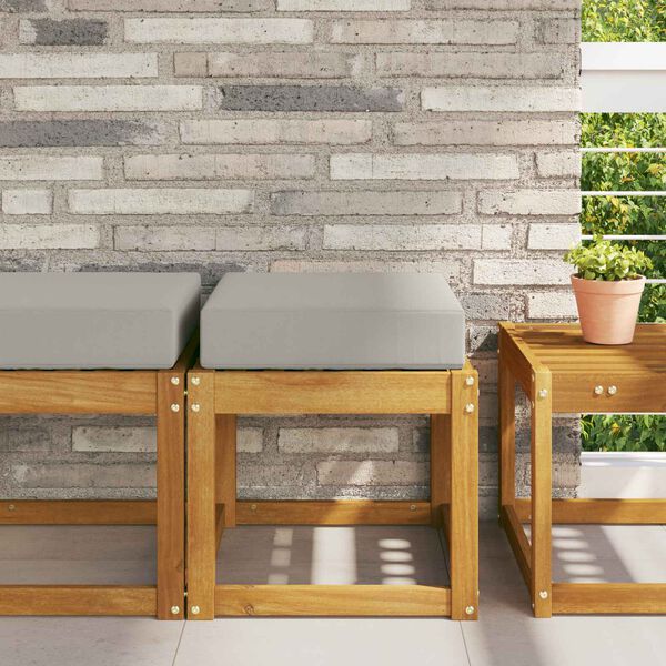 vidaXL Cuscino da Sedia Esterno Grigio 40 x 40 x 8 cm 100% Poliestere