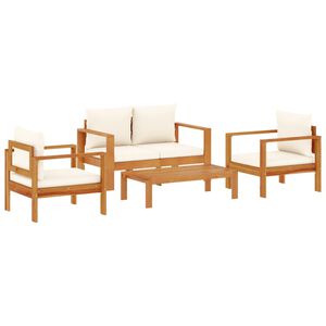 vidaXL Set Divani da Giardino 4pz con Cuscini Legno Massello di Acacia