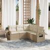vidaXL Set Divano da Giardino 5 pz con Cuscini Beige in Polyrattan