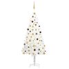 vidaXL Albero di Natale Preilluminato con Palline Bianco 210 cm