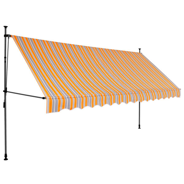 vidaXL Tenda da Sole Retrattile Manuale con LED 400 cm Gialla e Blu