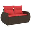 vidaXL Set Divani da Giardino con Cuscini 7pz Marrone Polyrattan