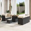 vidaXL Set Divano da Giardino 8 pcs Nero e Crema polyrattan