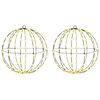vidaXL Palla con 192 LED 2 pcs Bianco caldo 40 x 40 x 43,5 cm Metallo