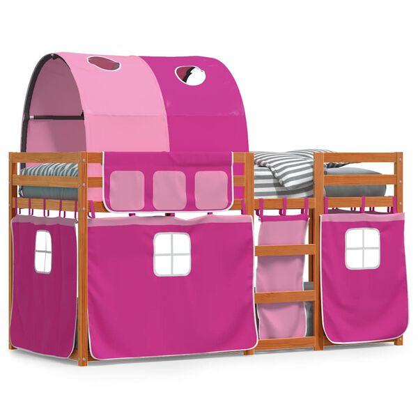 vidaXL Letto a Castello senza Materasso Rosa 75x190 cm Legno di Pino
