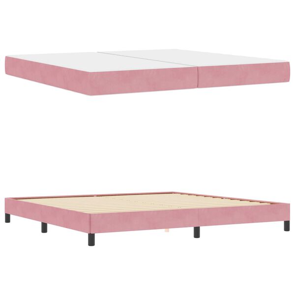 vidaXL Letto a molle con materasso Rosa 200 x 200 cm Tessuto
