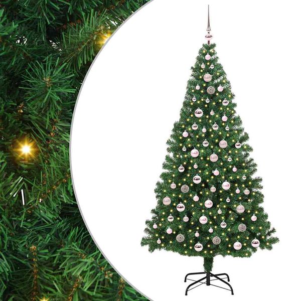 vidaXL Albero di Natale artificiale con 300 LED Verde 210 cm