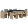vidaXL Set da Pranzo per Giardino 9 pcs Beige polyrattan