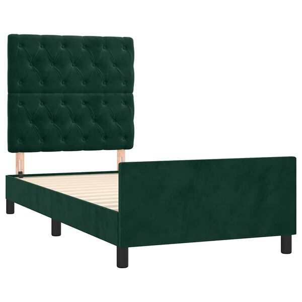 vidaXL Giroletto senza Materasso Verde Scuro 80x200 cm in Velluto