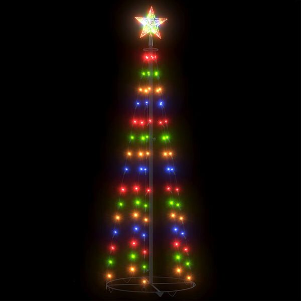 vidaXL Albero di Natale a Cono con 84 LED Colorato 50x150 cm