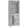 vidaXL Credenza Grigio Cemento 69,5x34x180 cm in Legno Multistrato