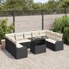 vidaXL Set Divano da Giardino con cuscino 10 pcs Nero Poly Rattan