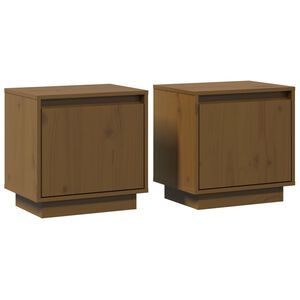 vidaXL Comodini 2 pz Ambra 40x30x40 cm in Legno Massello di Pino