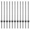 vidaXL Palo della recinzione 11 pcs Grigio 80 cm Acciaio
