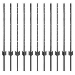 vidaXL Palo per recinzione interrato 11 pcs Grigio 120 cm
