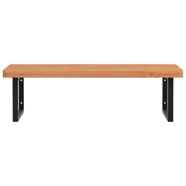 vidaXL Ripiano a Parete per Lavabo in Acciaio e Massello di Faggio