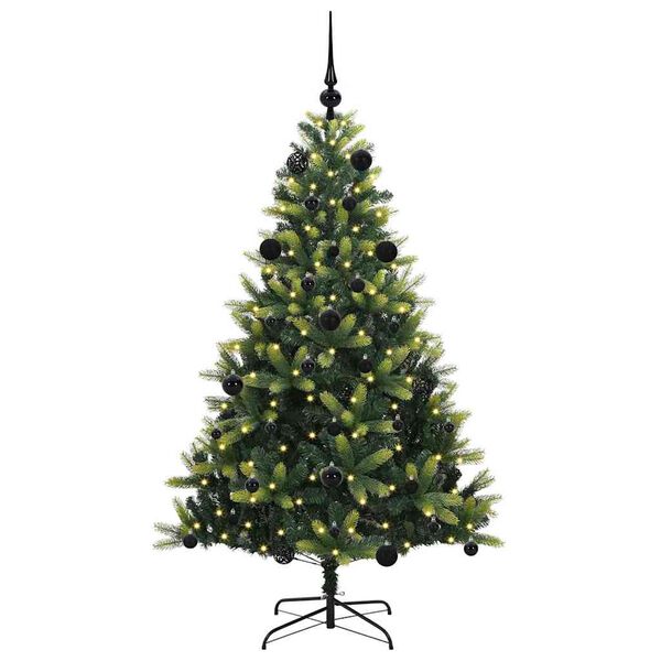 vidaXL Albero di Natale Artificiale Pieghevole 150 LED Verde 150 cm