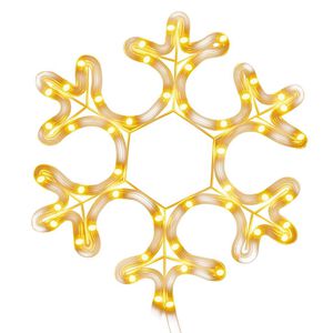 vidaXL Figura Natalizia Fiocco di Neve con 48 LED Bianco Caldo 27x27cm