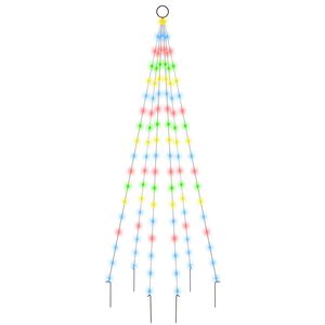 vidaXL Albero di Natale Pennone Colorato 108 LED 180 cm