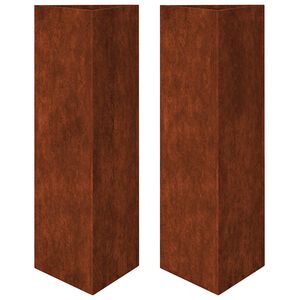vidaXL Fioriere da Giardino 2 pz Triangolari 30x26x75cm Acciaio Corten